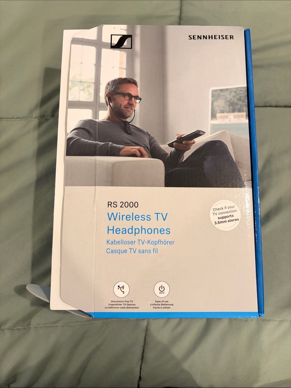 Sennheiser RS 2000 Wireless TV Headphones - White & Blue Packaging